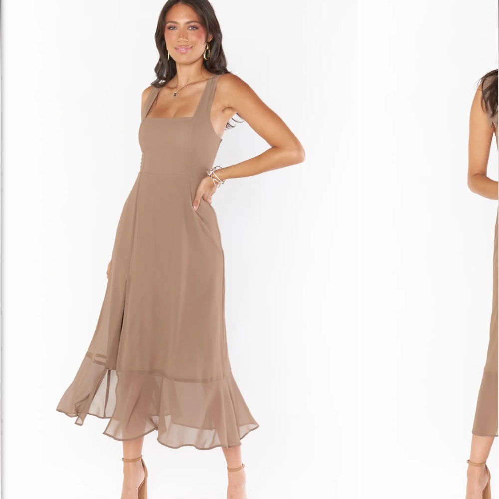 Show Me Your MuMu Brown/tan Midi Dress